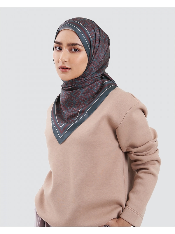 NAELOFAR MONOGRAM SHAWL - DARK RED