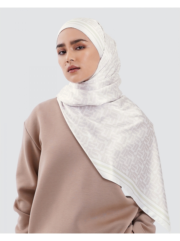 NAELOFAR MONOGRAM SHAWL - WHITE