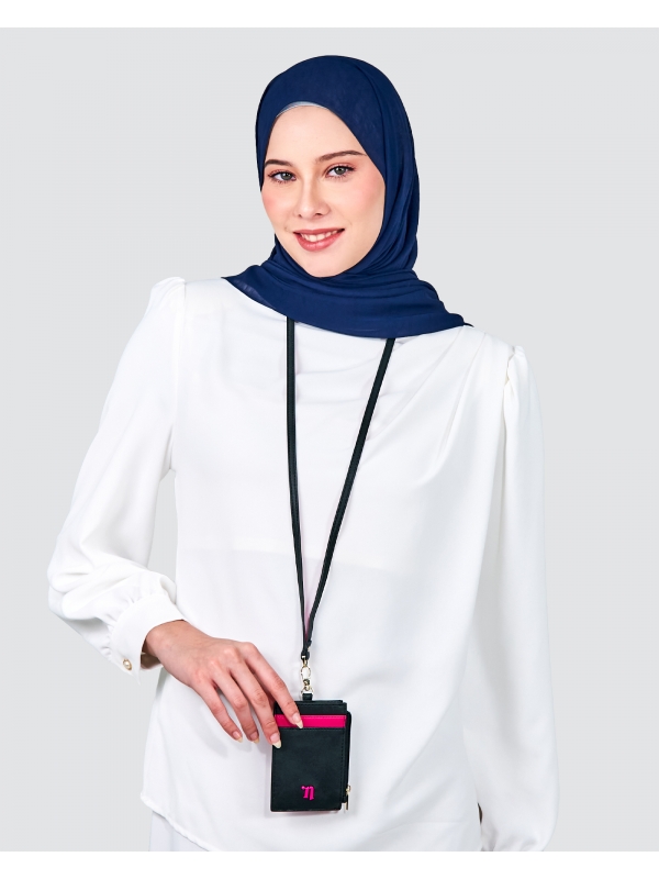 N ICON COLOUR LANYARD - BLACK PINK