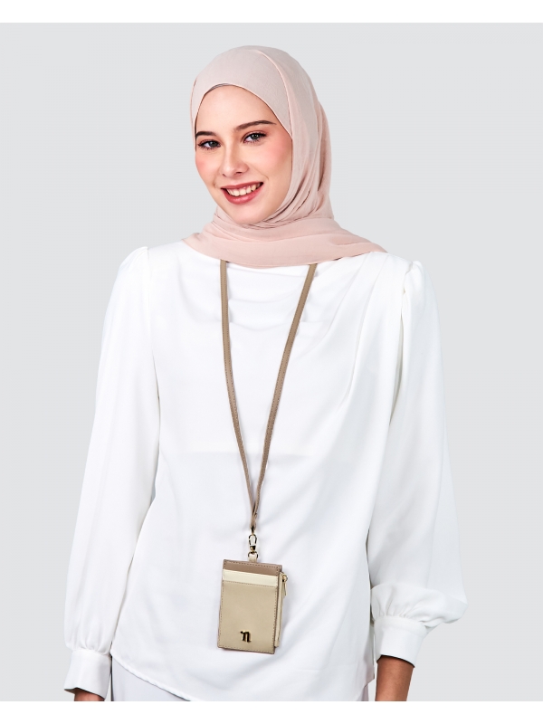 N ICON COLOUR LANYARD - NUDE