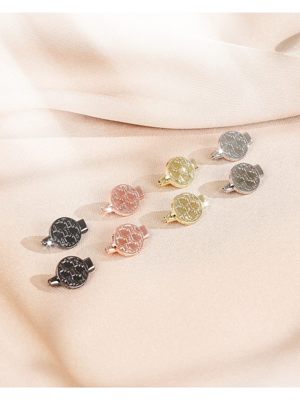 N MONOGRAM HIJAB PIN SET - ROSE GOLD