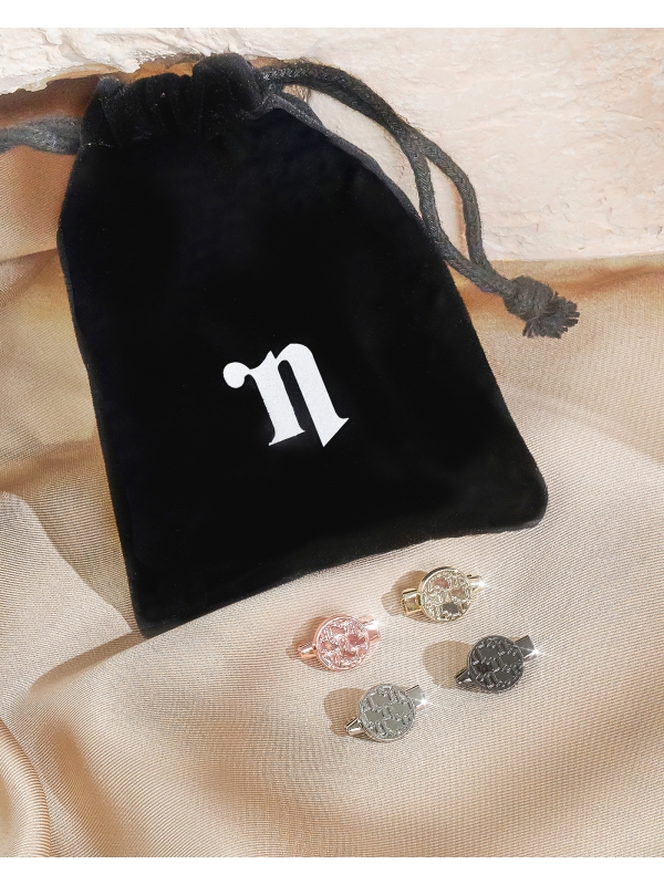 N MONOGRAM HIJAB PIN SET - BLACK