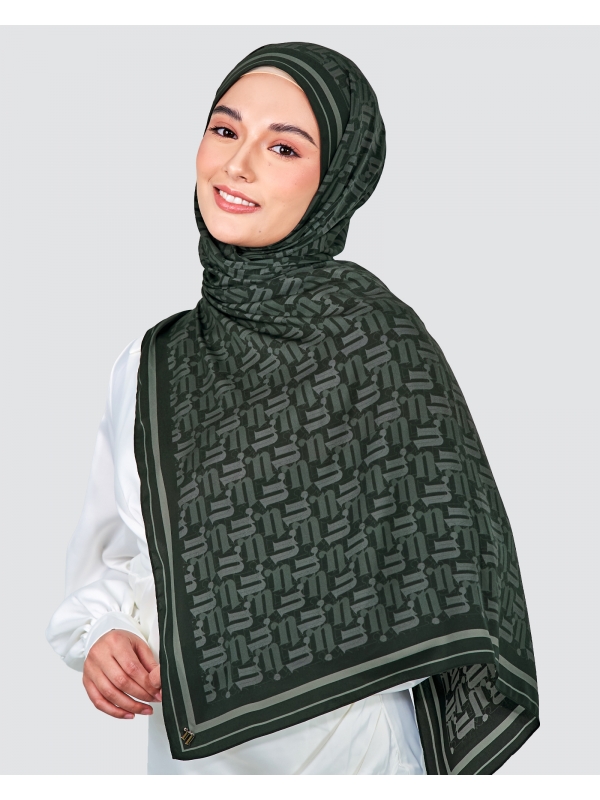 MONOGRAM SHAWL - BLACK