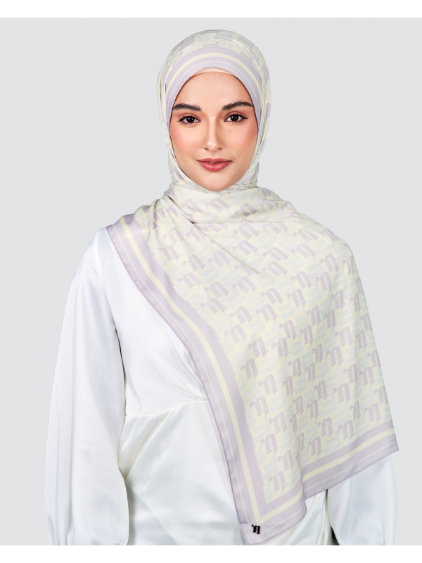MONOGRAM SHAWL - PERIWINKLE