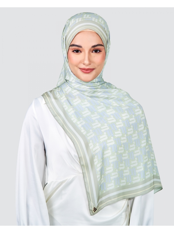 MONOGRAM SHAWL - PISTACHIO