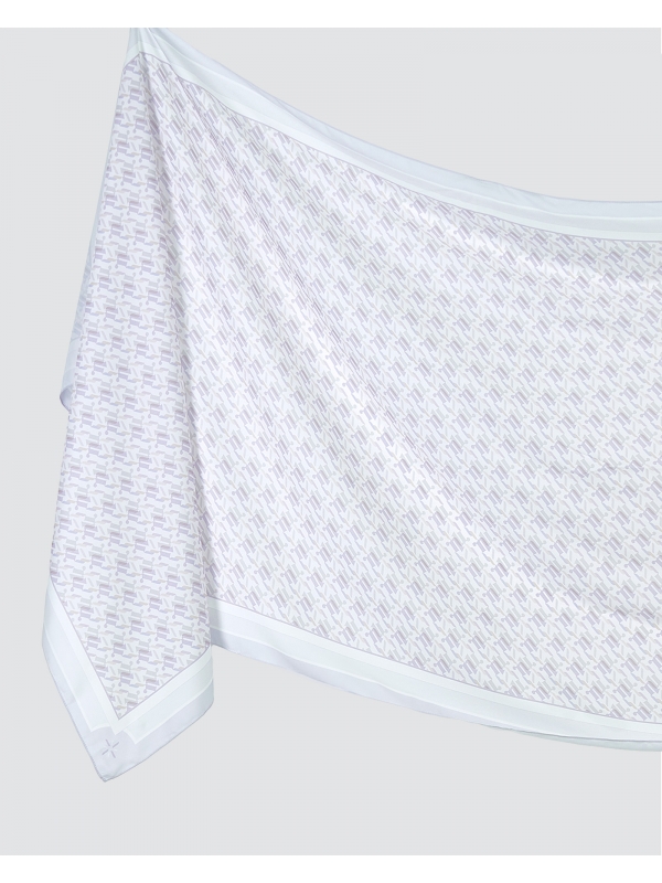NOVA MONOGRAM SHAWL - PEARL