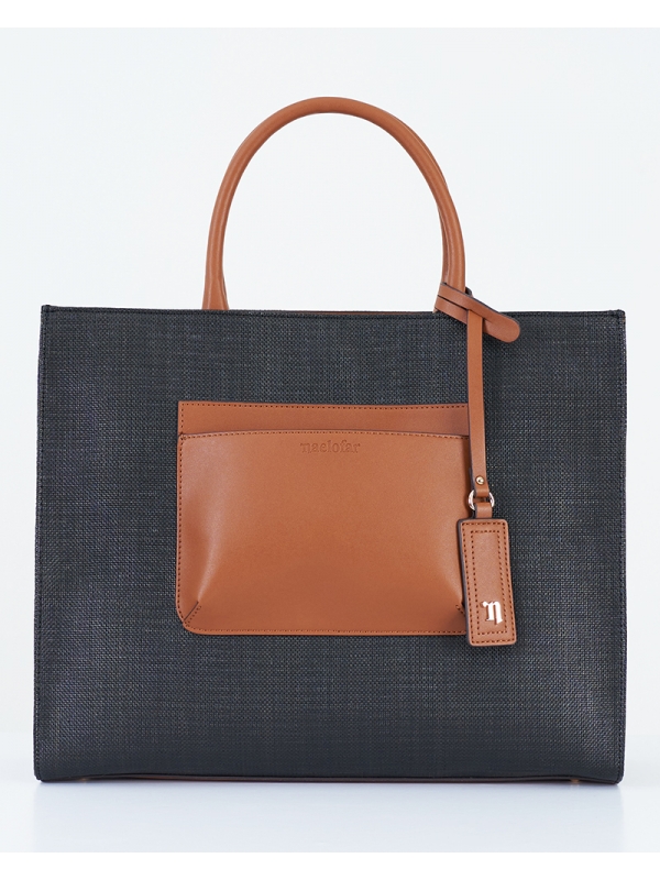 NAELOFAR X LMK SUMMER LOVE - RAFFIA TOTE BAG - BLACK