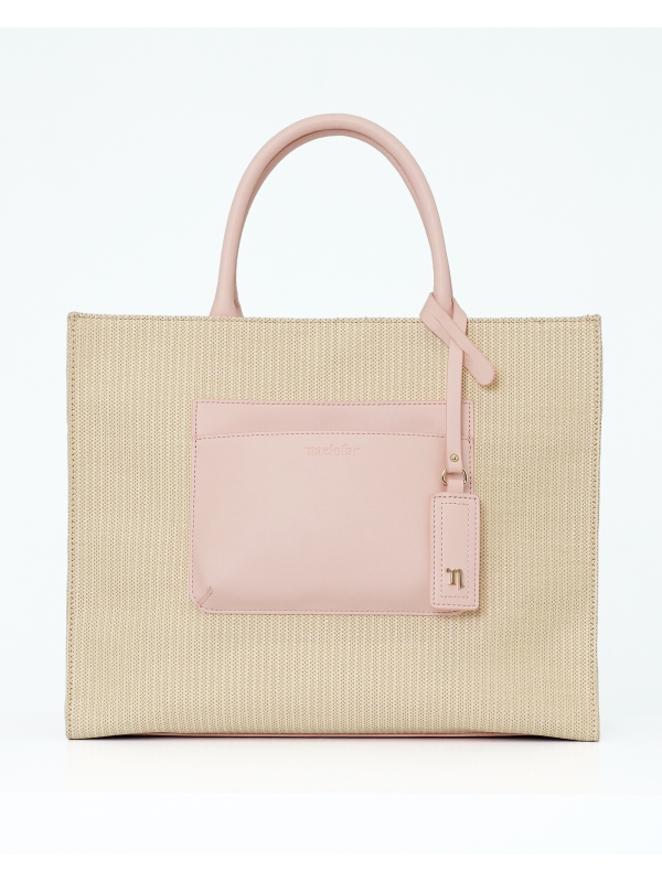 RAFFIA TOTE BAG - PINK