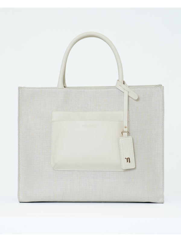 RAFFIA TOTE BAG - WHITE