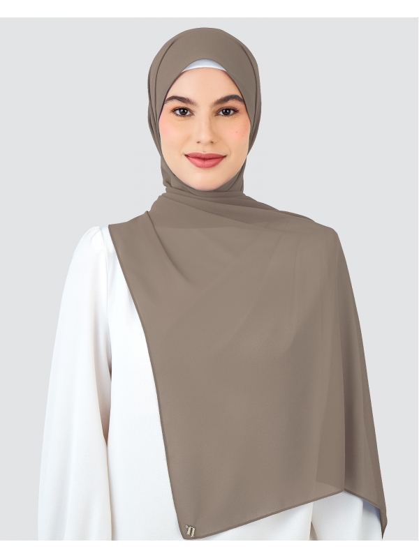 RAYA CHIFFON SHAWL - COCOA