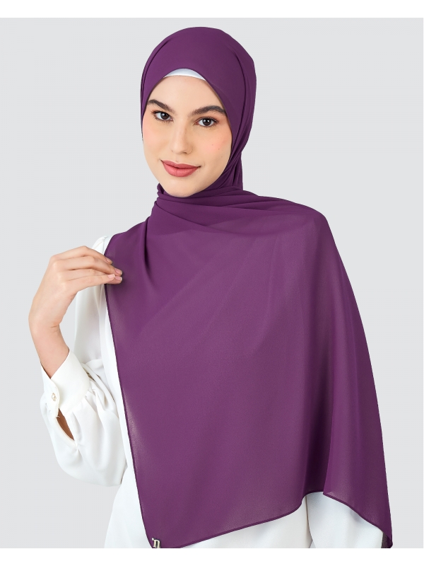 RAYA CHIFFON SHAWL - EGGPLANT