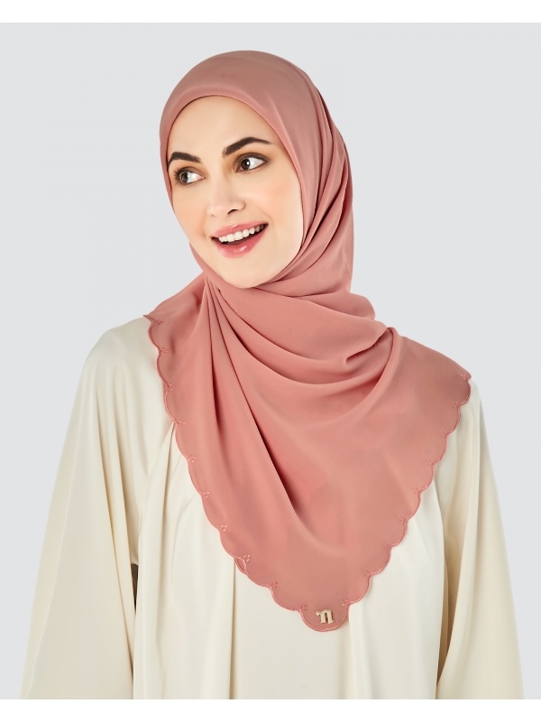 SALOMA EMBROIDERED TEXTURED SQUARE - CLAY