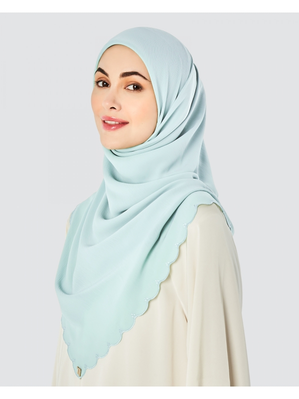 SALOMA EMBROIDERED TEXTURED SQUARE - SKY