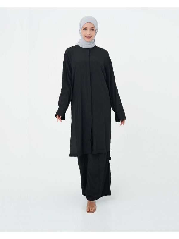 RELAXED FIT CO-ORD SET - BLACK