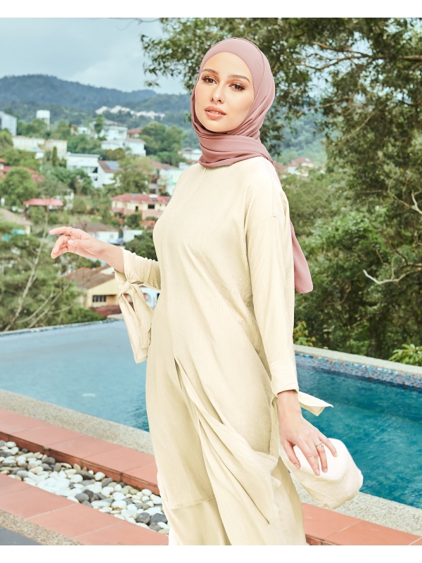 TUNIC TOP CO-ORD SET - CREAM