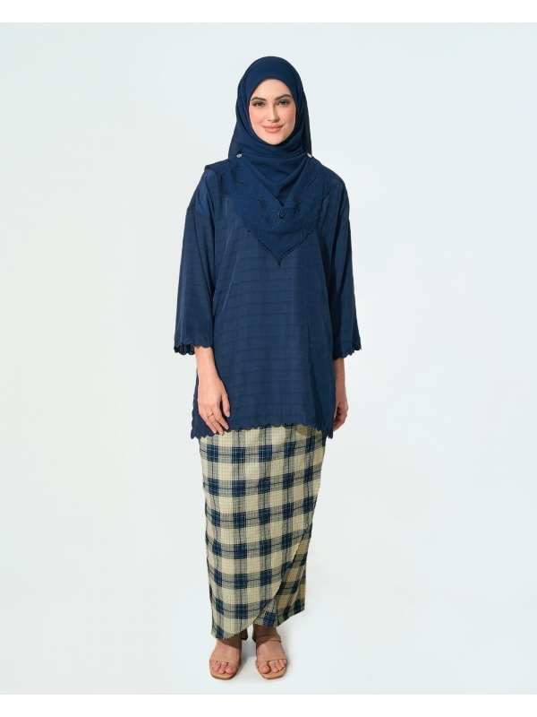 ANGGUN MIDI KURUNG SET - NAVY BLUE