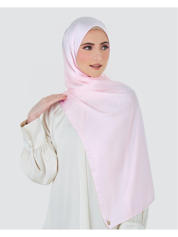EILA SATIN SHAWL - SOFT PINK