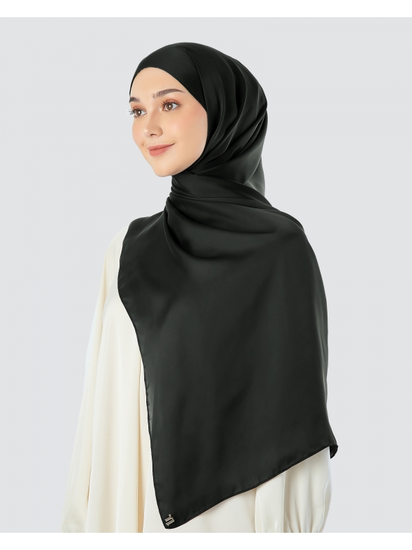 SWARA SATIN SHAWL - JET BLACK