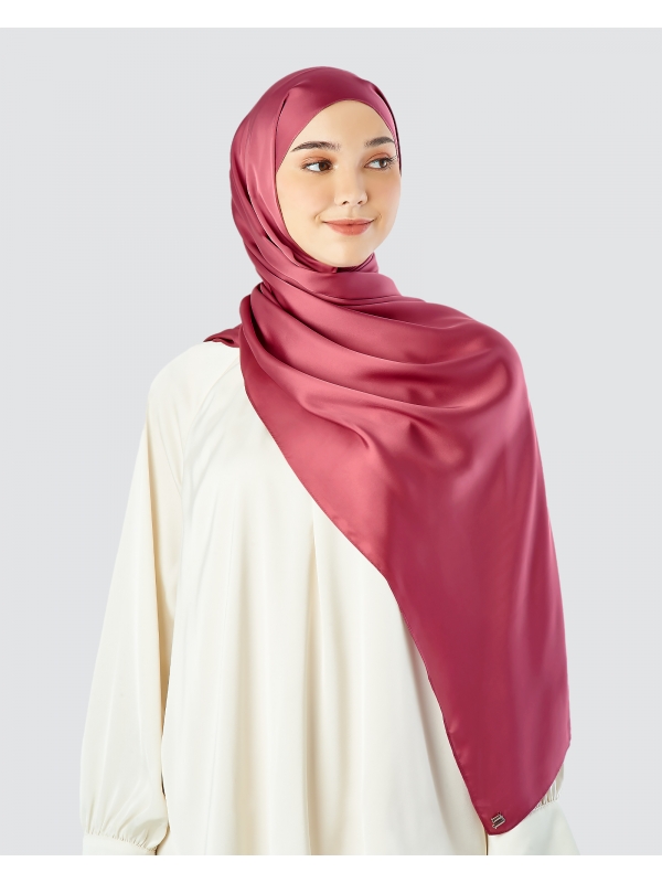 SWARA SATIN SHAWL - CRANBERRY
