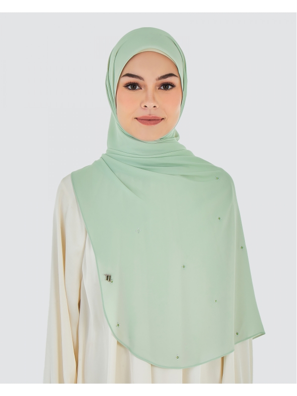 LADY ANNA CRYSTAL CHIFFON SHAWL - GARDEN