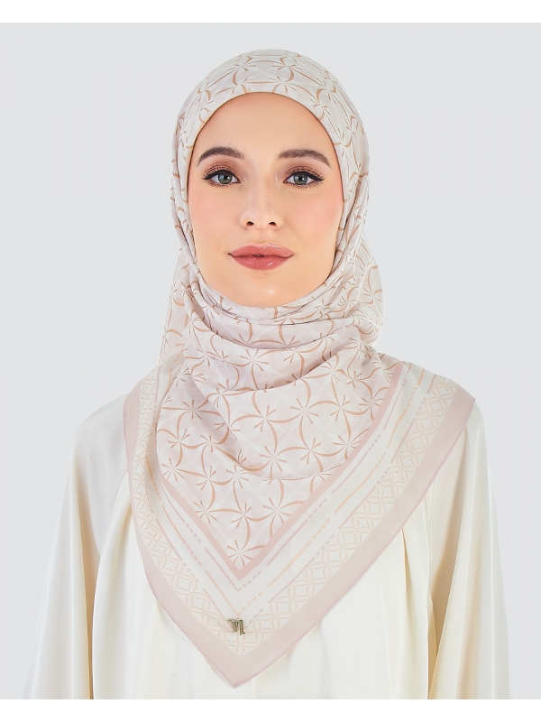 ECHO GEOMETRIC COTTON VOILE SQUARE - BLOOM