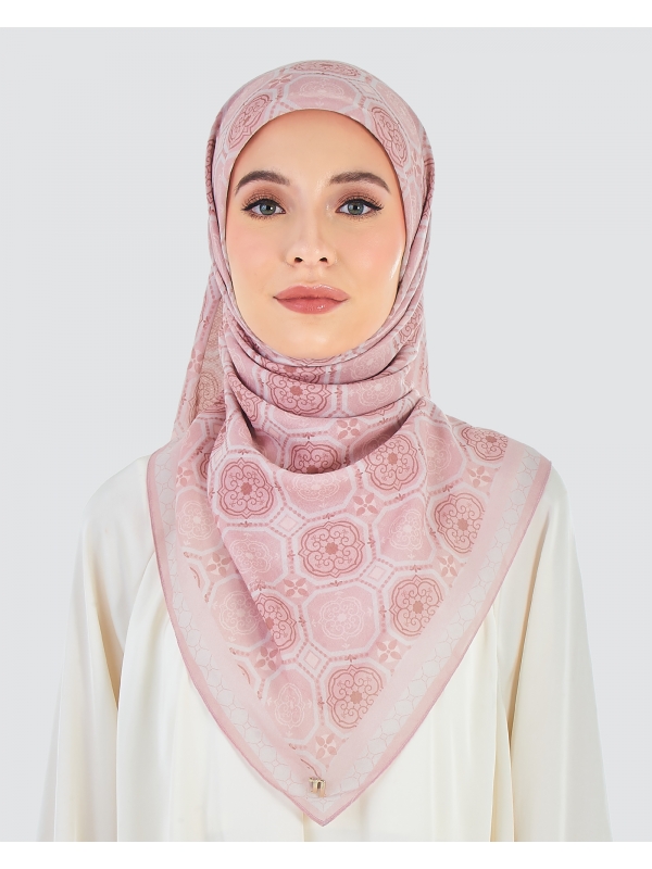 ECHO GEOMETRIC COTTON VOILE SQUARE - ROSETTE