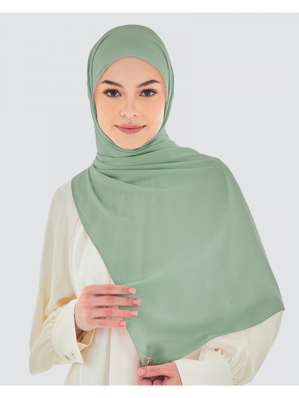 RANIA TEXTURED RAYON SHAWL - DUSTY SAGE