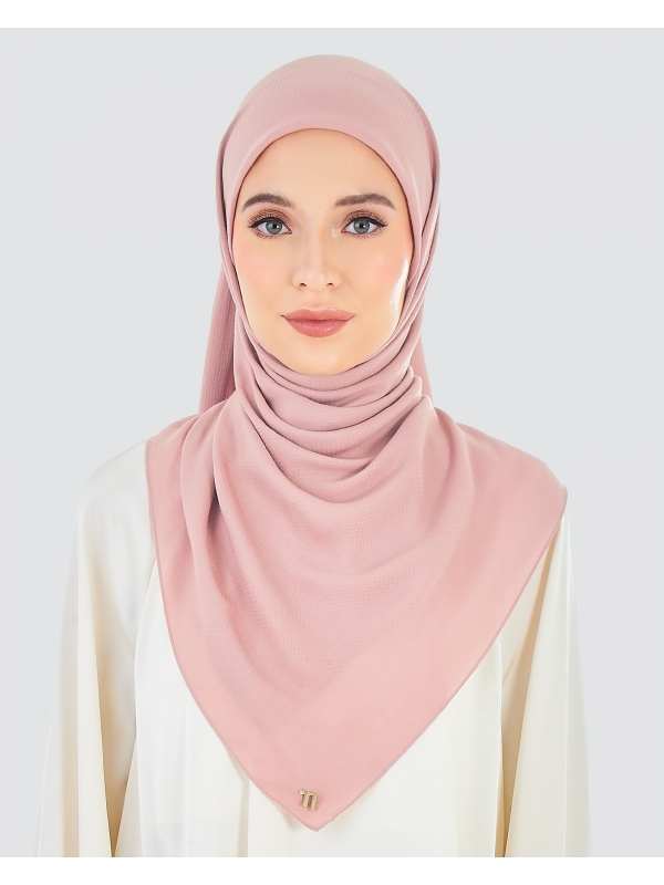 RANIA TEXTURED RAYON SQUARE - PINK GUAVA