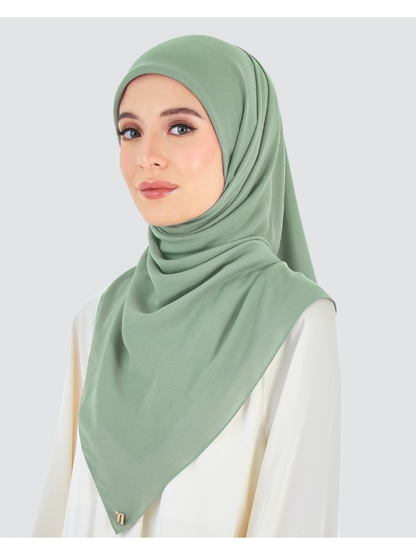 RANIA TEXTURED RAYON SQUARE - DUSTY SAGE