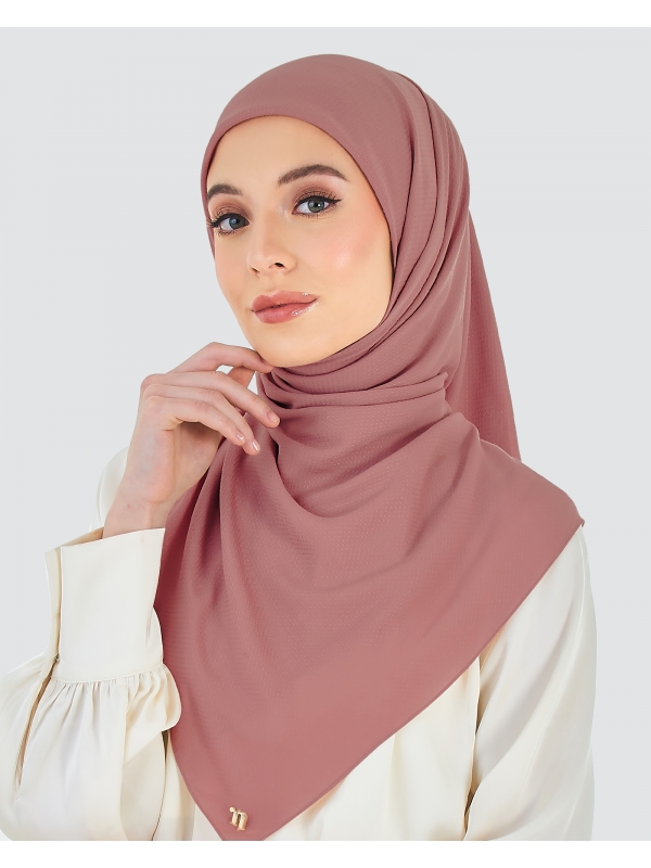 RANIA TEXTURED RAYON SQUARE - WINTER ROSE
