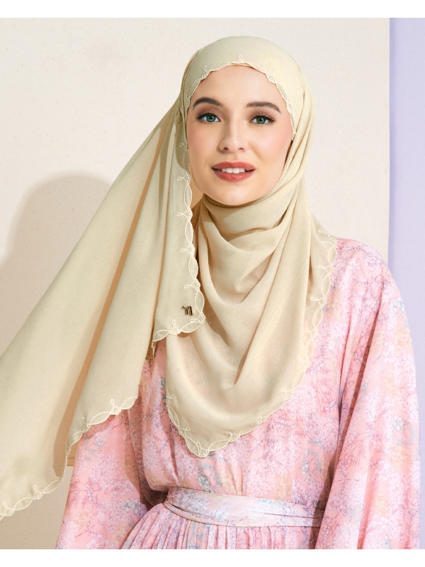 SERI EMBROIDERED SHAWL - WHEAT