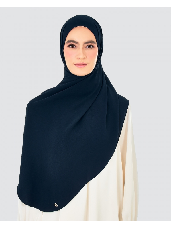 X-PRESS BUBBLE CHIFFON SHAWL - NAVY BLUE