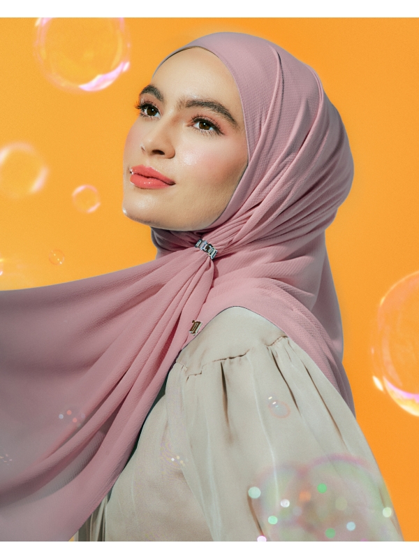 X-PRESS BUBBLE CHIFFON SHAWL - MAUVE ROSE
