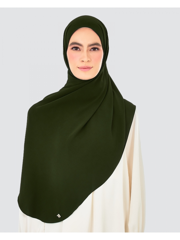 X-PRESS BUBBLE CHIFFON SHAWL - DEEP OLIVE