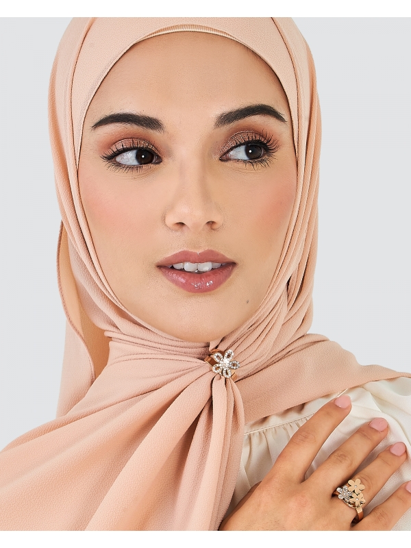 BLOOMING HIJAB RING - ROSE GOLD