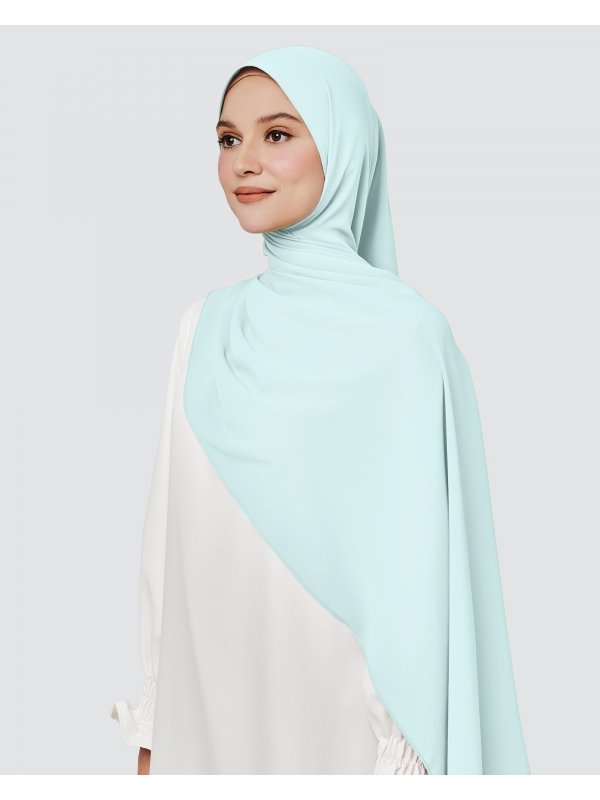MAYA MATTE SATIN SHAWL - ICE BLUE