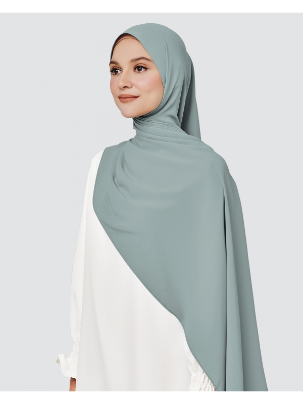 MAYA MATTE SATIN SHAWL - DARK GREY