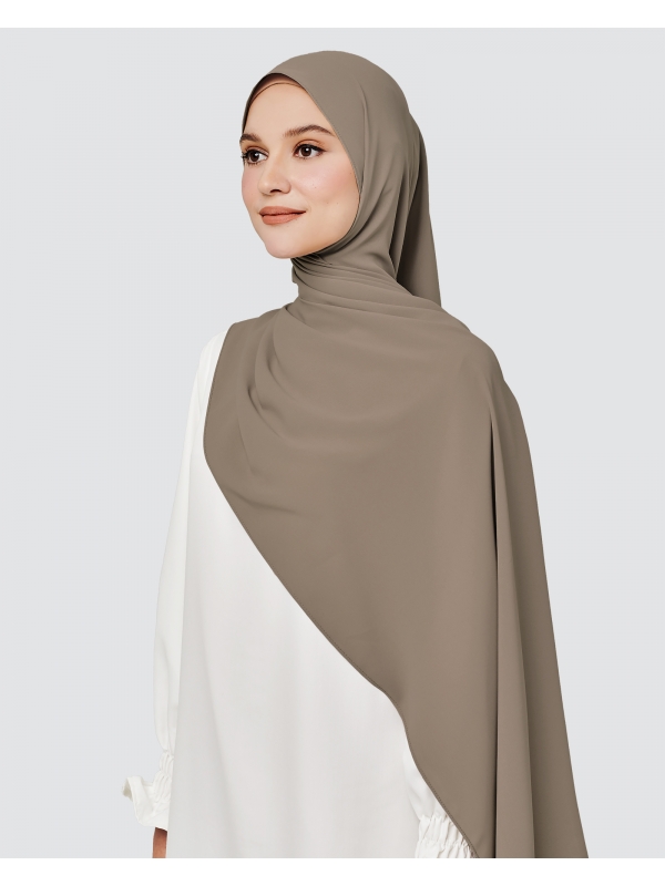MAYA MATTE SATIN SHAWL - COCOA