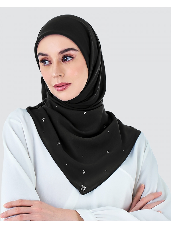 LADY ELSA CRYSTAL COTTON VOILE SQUARE - METEORITE