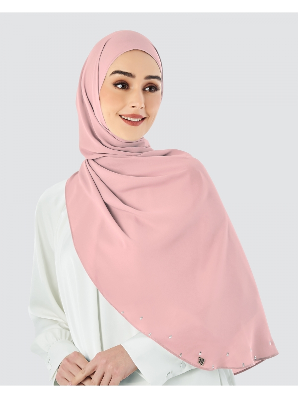LADY WARDA CRYSTAL CHIFFON SHAWL - ROSE BLUSH