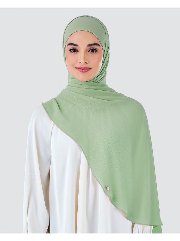 LINIA LINE CHIFFON SHAWL - WARM SAGE