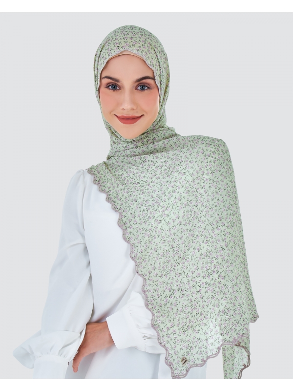 MELUR EMBROIDERED SHAWL - SAGE