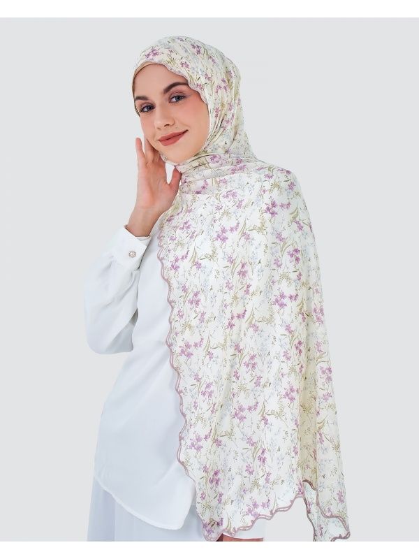MELUR EMBROIDERED SHAWL - IVORY