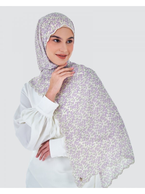 MELUR EMBROIDERED SHAWL - LILAC