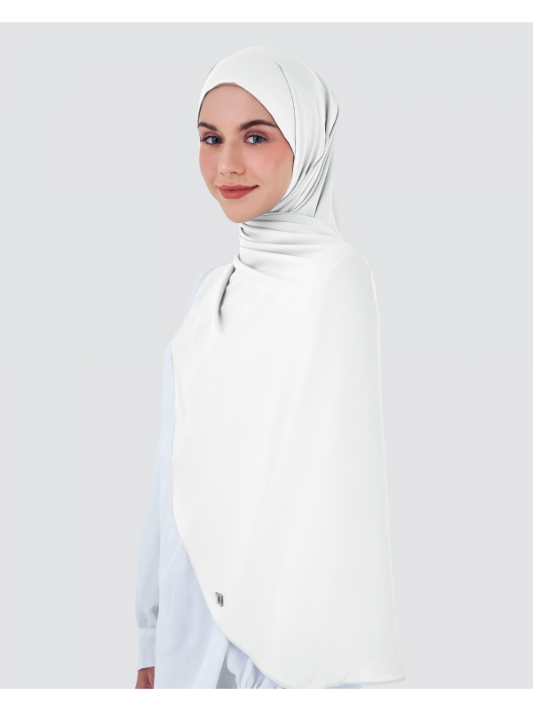 WEAVE CHIFFON SHAWL - WHITE