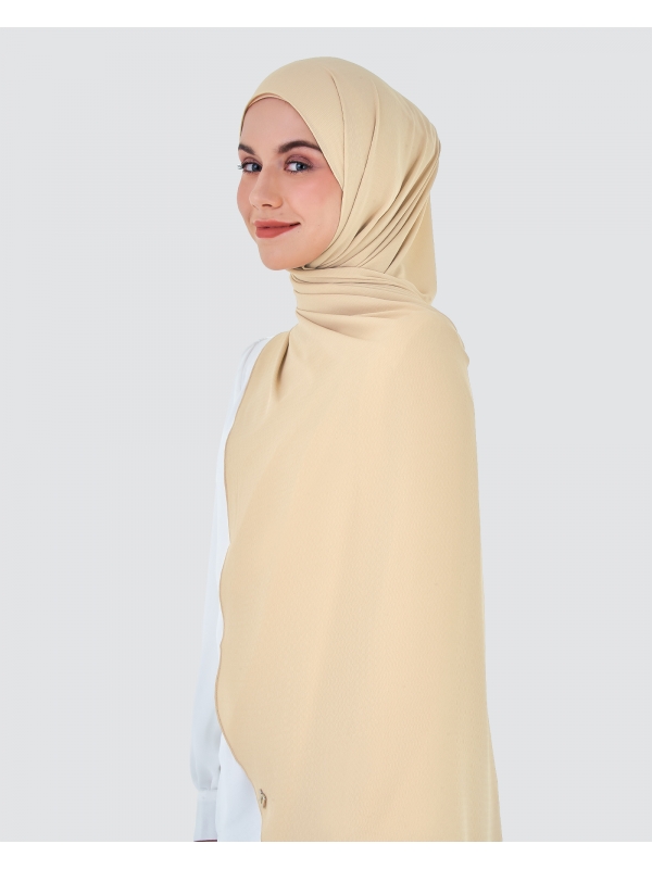 WEAVE CHIFFON SHAWL - ALMOND