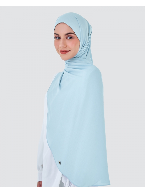 WEAVE CHIFFON SHAWL - PASTEL BLUE