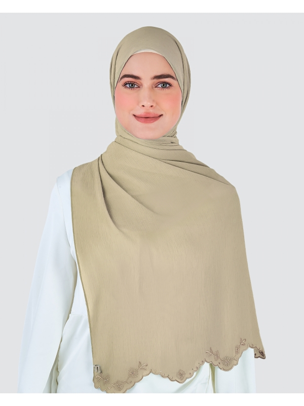DAISY EMBELLISHED SHAWL - CHAI TEA