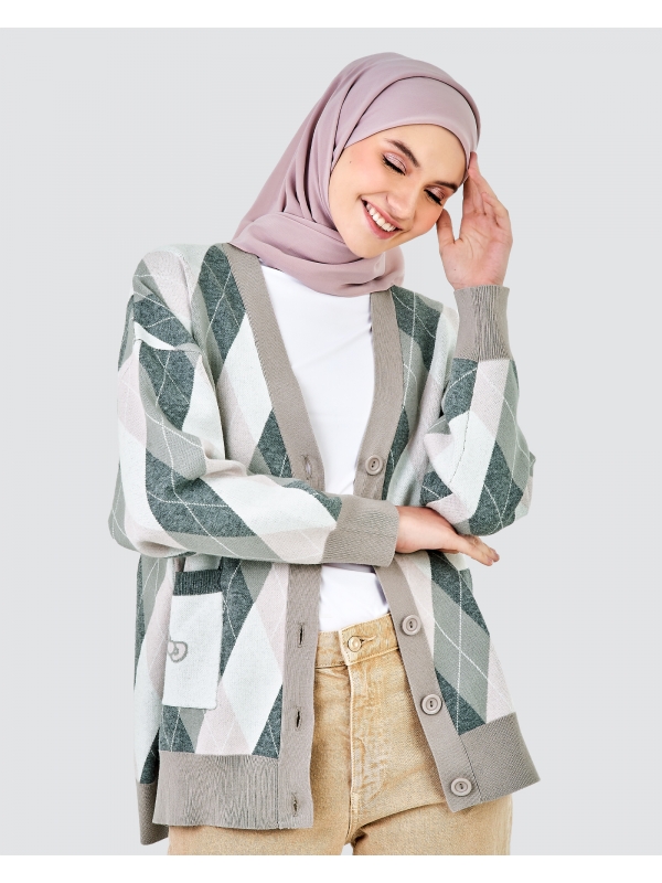 HELLO KITTY X NAELOFAR CARDIGAN - TRUFFLE