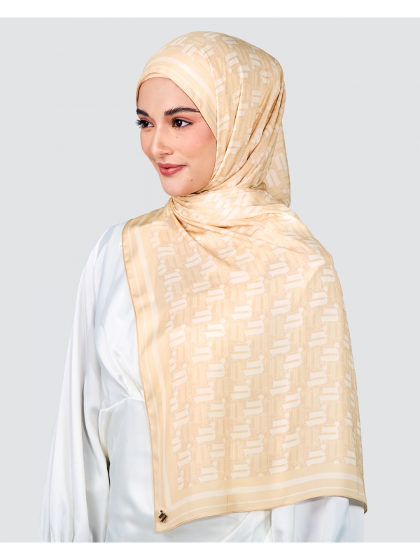 MONOGRAM SHAWL - APRICOT